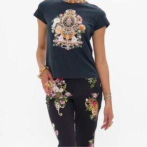Camilla Adorned in Alexandria Slim Fit Round Neck T Shirt